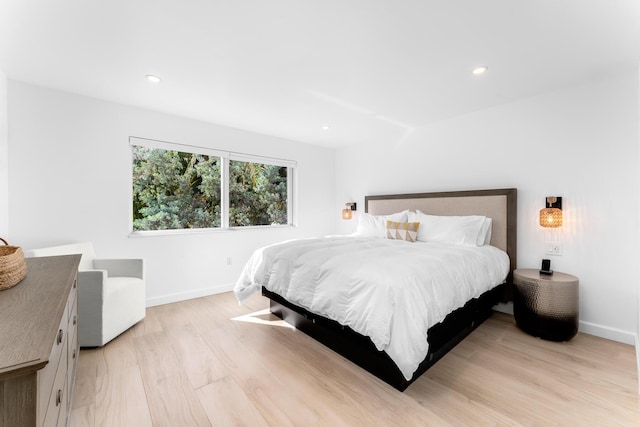 bedroom featuring light hardwood / wood-style floors