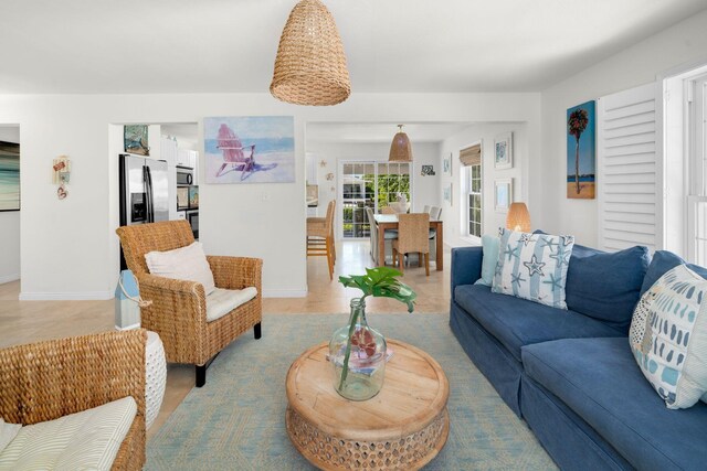 view of tiled living room