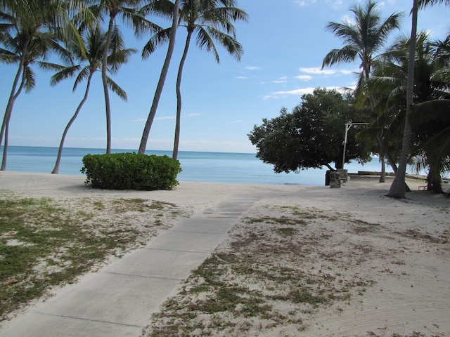 view of water feature featuring a view of the beach