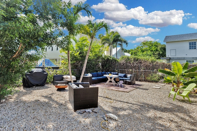 577 Boyd Dr, Key Largo, FL 33037 - view of yard with an outdoor hangout area and a patio