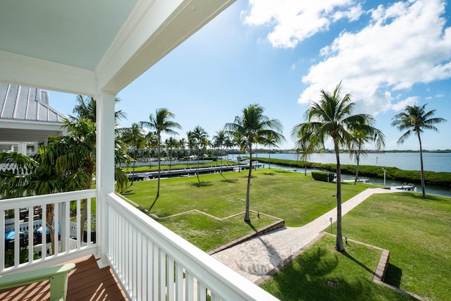 balcony with a water view