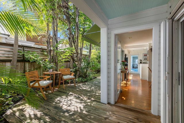 wooden deck with fence
