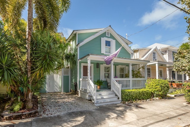 view of front of house with covered porch