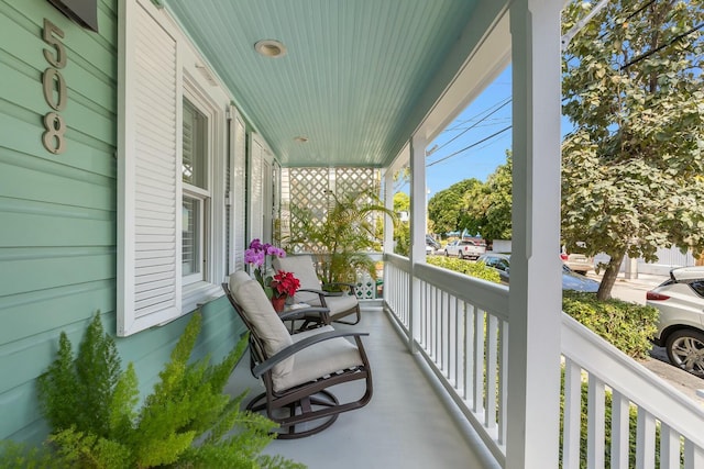 balcony with covered porch