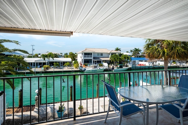 balcony with a water view