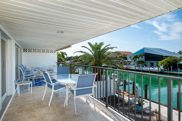 balcony with a water view