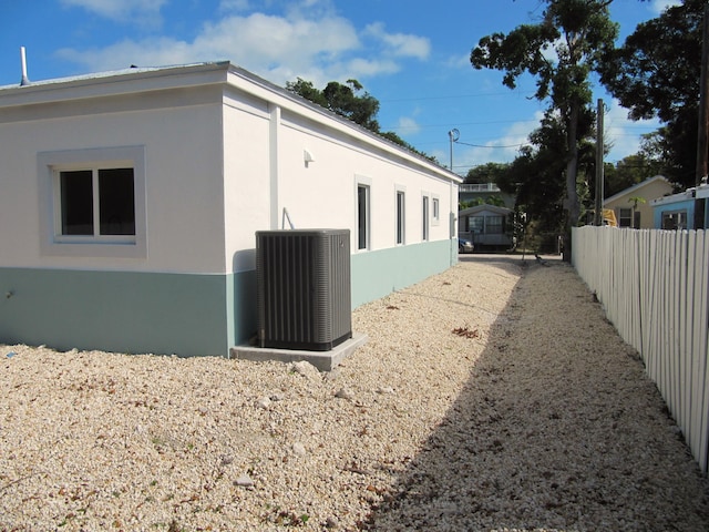 view of property exterior featuring central AC unit