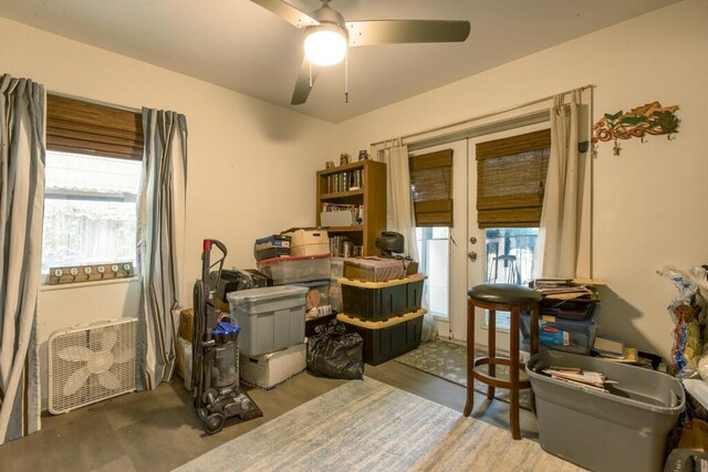 2910 Fogarty Ave, Key West, FL 33040 - office space with a ceiling fan and french doors