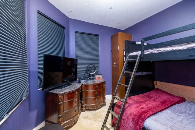 bedroom with a textured ceiling