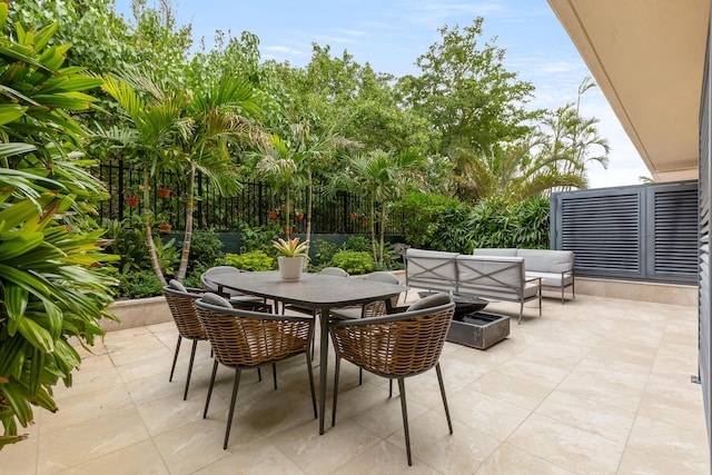 view of patio / terrace featuring an outdoor living space