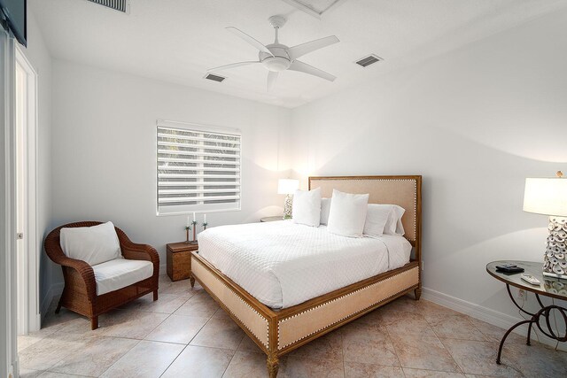 bedroom featuring ceiling fan