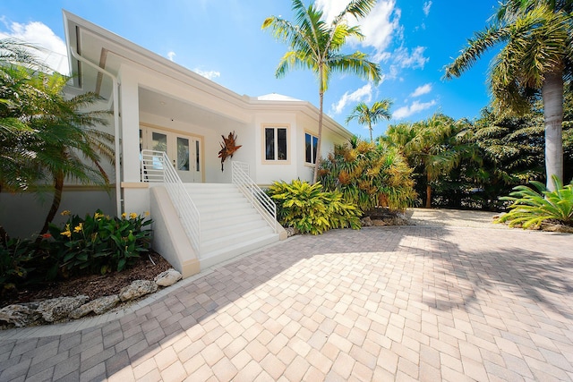 exterior space featuring french doors