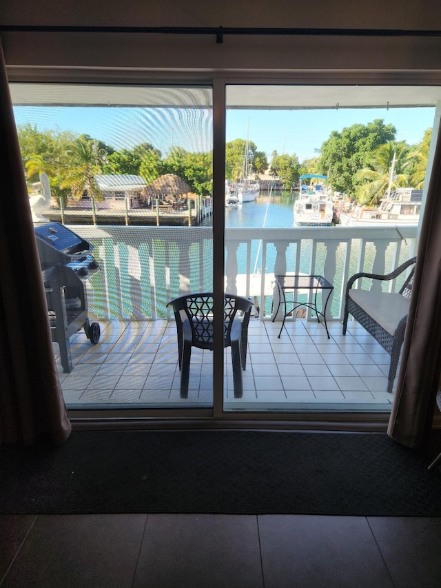 balcony with a water view