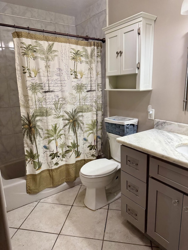 27821 Leeward S Rd, Little Torch, FL 33042 - bathroom featuring vanity, shower / tub combo with curtain, and tile patterned flooring