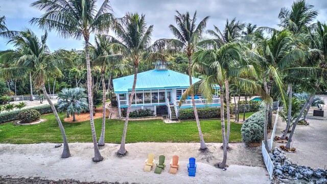 view of jungle gym with a yard