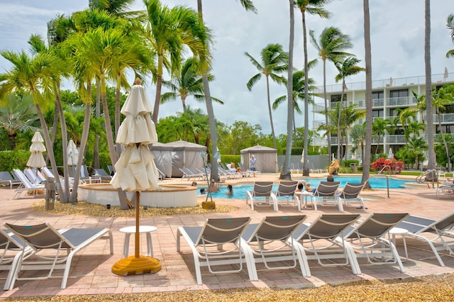 view of pool with a patio