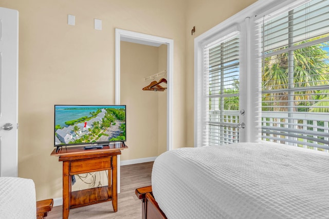 bedroom featuring light hardwood / wood-style flooring