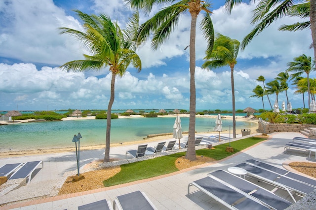 water view featuring a beach view