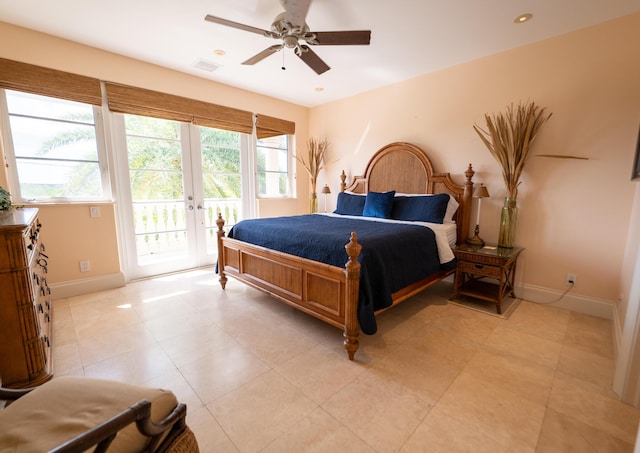 33 Cypress Ave, Key Haven, FL 33040 - bedroom with access to exterior and ceiling fan