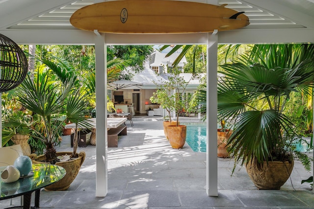 view of patio / terrace with ceiling fan