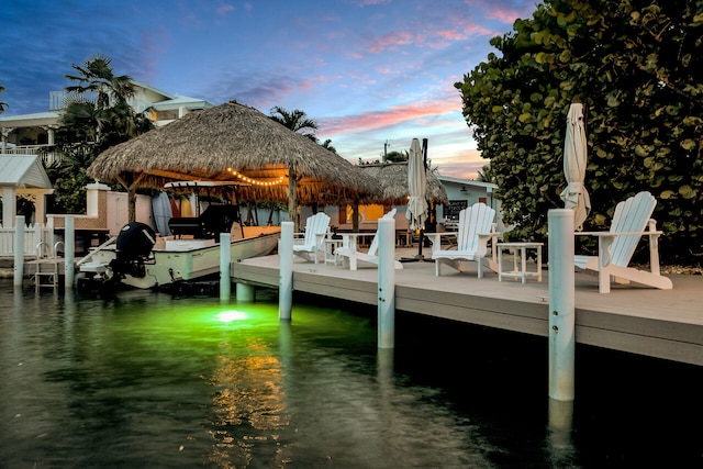181 Ocean View Dr, Key Largo, FL 33037 - dock area with a gazebo and a water view