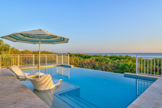 4500 Filer Cove Rd, Big Torch, FL 33042 - view of pool at dusk