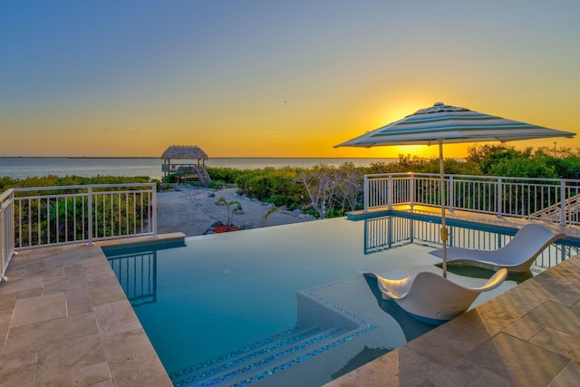 4500 Filer Cove Rd, Big Torch, FL 33042 - swimming pool with a water view and a patio