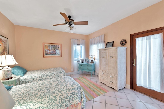 4500 Filer Cove Rd, Big Torch, FL 33042 - bedroom with light tile patterned flooring, baseboards, and a ceiling fan