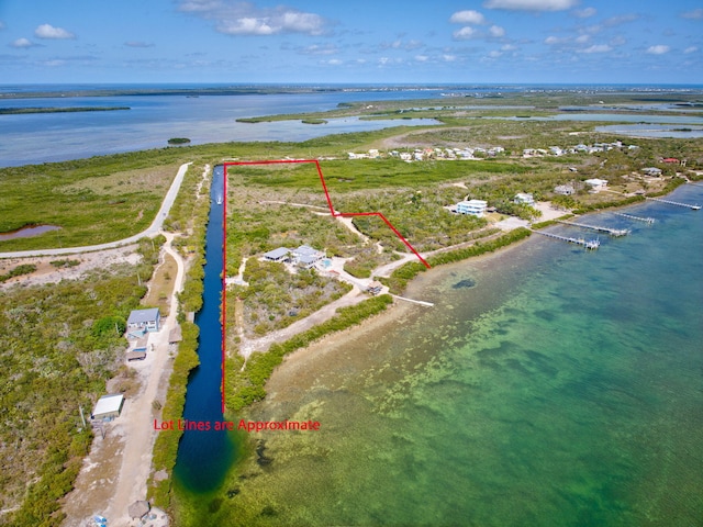 4500 Filer Cove Rd, Big Torch, FL 33042 - aerial overview of property's location featuring a large body of water and property boundaries highlighted