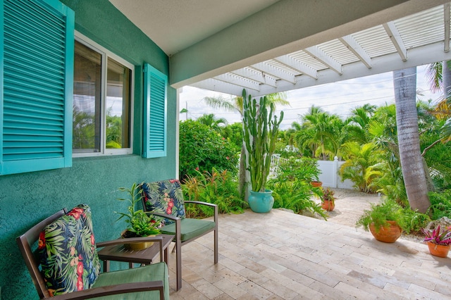 view of patio with a pergola