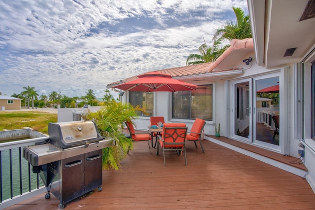 deck with grilling area