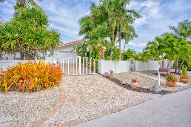 view of side of property featuring a garage