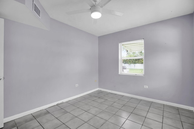 spare room featuring ceiling fan