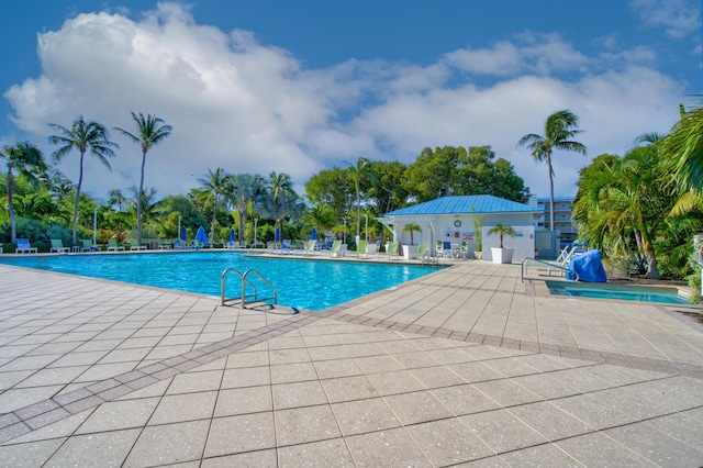 view of pool with a patio area