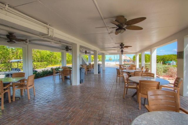 view of patio / terrace with ceiling fan