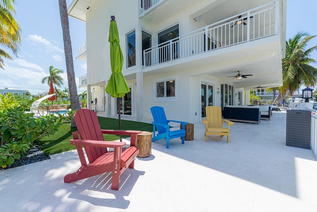 view of patio / terrace with an outdoor hangout area and ceiling fan