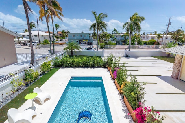 view of swimming pool featuring a patio