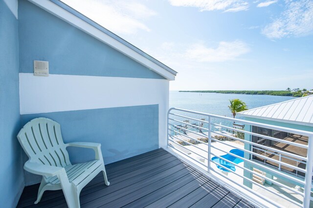 balcony with a water view