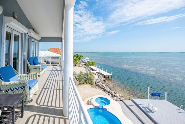 balcony with a water view