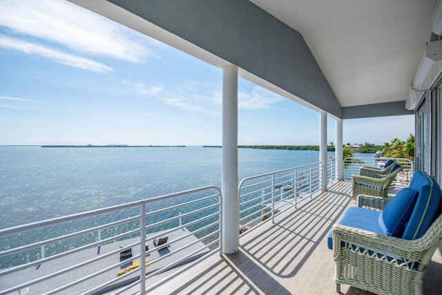 balcony with a water view