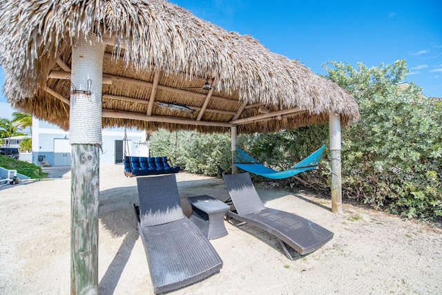 view of patio / terrace with a gazebo