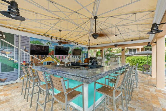 3841 N Roosevelt Blvd Unit 315, Key West, FL 33040 - view of patio / terrace featuring a gazebo and exterior bar