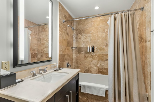 3841 N Roosevelt Blvd Unit 315, Key West, FL 33040 - bathroom featuring shower / bath combination with curtain and vanity