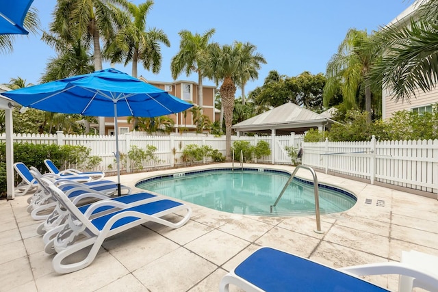 view of pool with a patio area