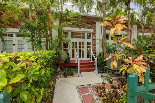 property entrance with french doors