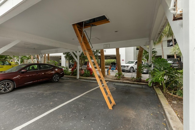 view of car parking with a carport