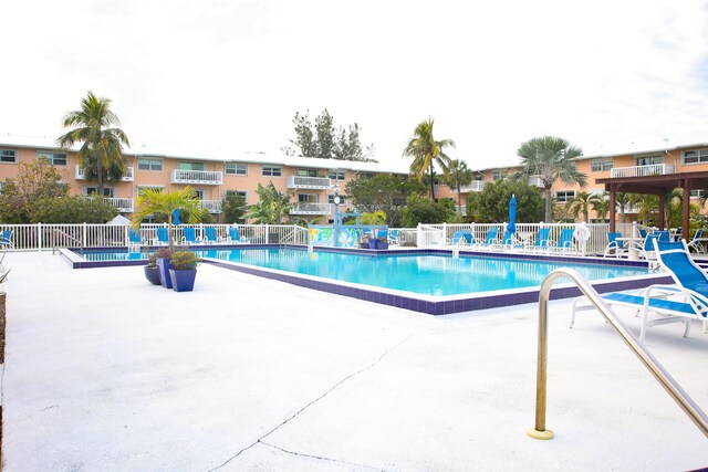 view of pool featuring a patio