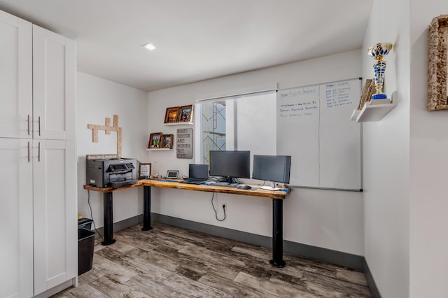 office featuring hardwood / wood-style flooring