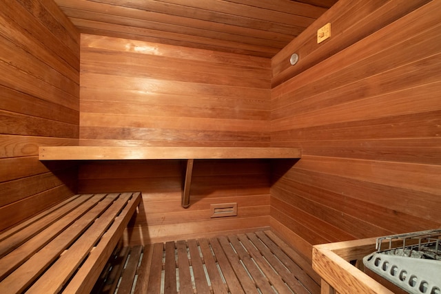 view of sauna