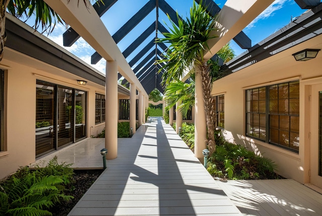 view of patio with a wooden deck